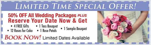 50 Percent Off All Wedding Packages